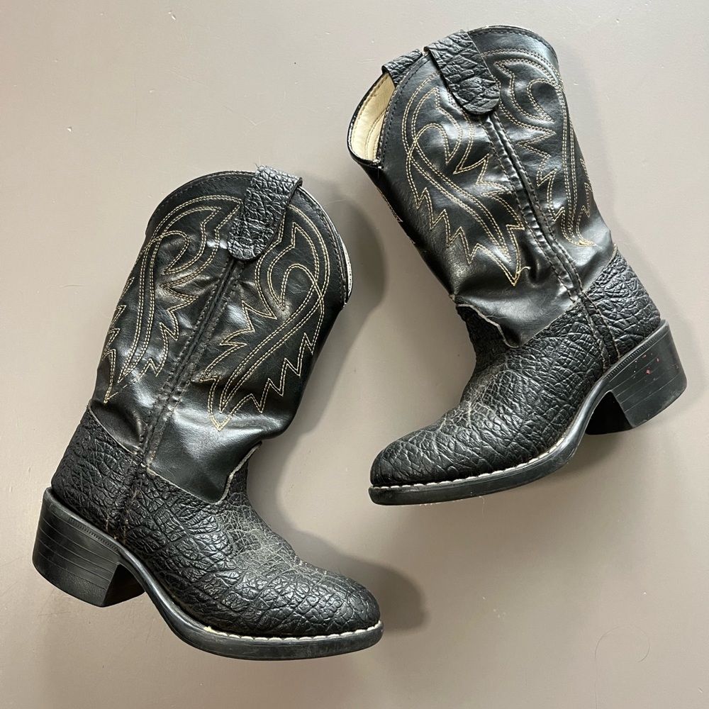 Kids Black Cowboy Boots